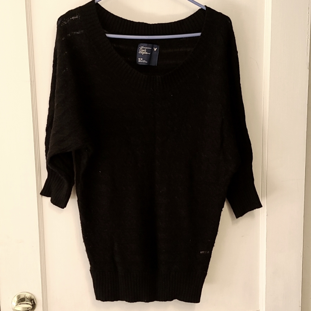 Cute black 3/4 sleeve off the shoulder American Eagle sweater